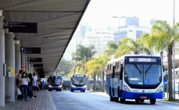 Transporte Público em Florianópolis - Ônibus no terminal
