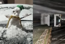 Frio em SC: neve e vendaval na serra catarinense