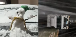 Frio em SC: neve e vendaval na serra catarinense