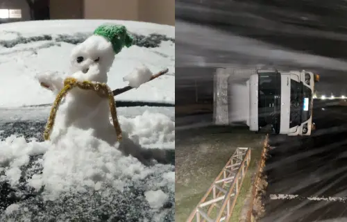 Frio em SC: neve e vendaval na serra catarinense