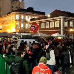 Manifestação pela democracia no Centro de Florianópolis