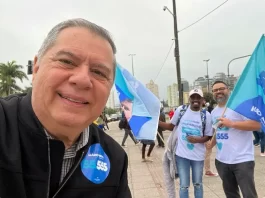 Mario Motta em campanha para deputado estadual