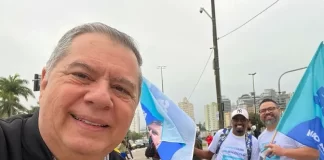 Mario Motta em campanha para deputado estadual