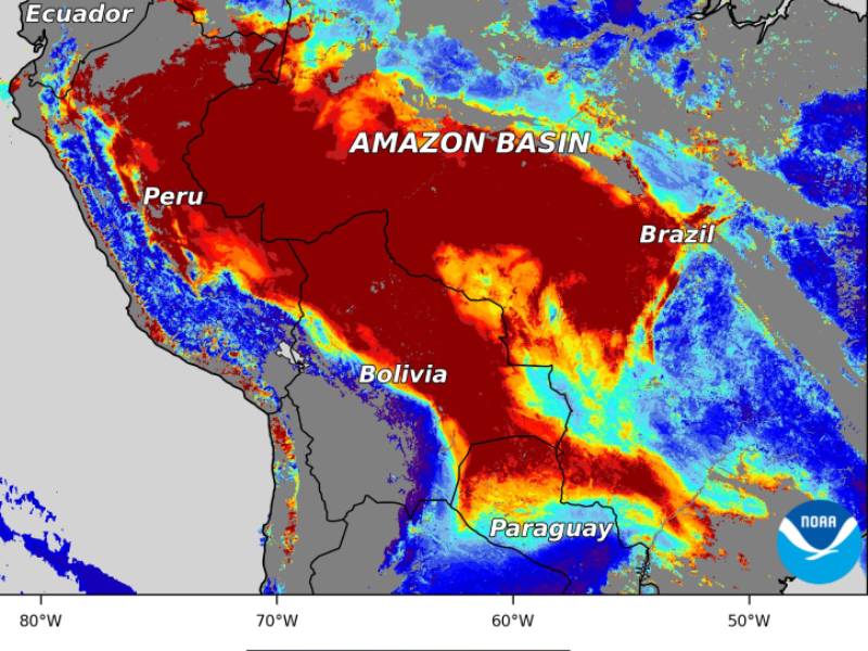 Detecção de fumaça pelo satélite Goes 16