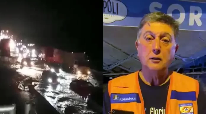 Rodovias na Grande Florianópolis são interditadas e aulas canceladas