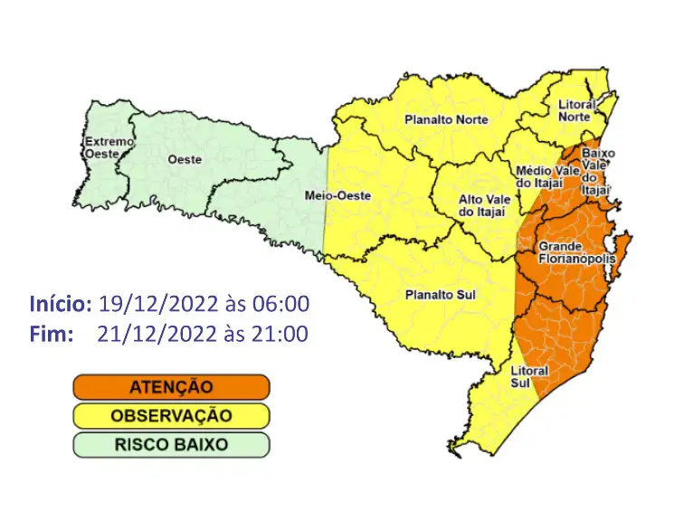 CHUVA PERSISTENTE E INTENSA ENTRE A SEGUNDA-FEIRA (19) E A QUARTA-FEIRA (21)