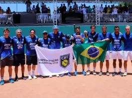 Time brasileiro venceu a China por 4 a 0 na etapa da Copa Davis em Florianópolis - Foto:CBT/Divulgação/CSC