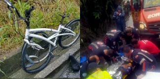 Ciclista sofre acidente no Morro da Lagoa em Florianópolis