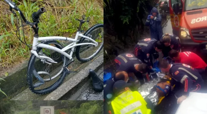 Ciclista sofre acidente no Morro da Lagoa em Florianópolis