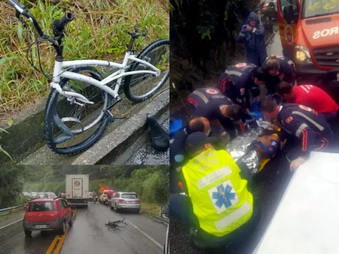 Ciclista sofre acidente no Morro da Lagoa em Florianópolis