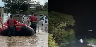 Chuva forte atinge cidades do litoral norte de Santa Catarina durante a madrugada de 23 de março