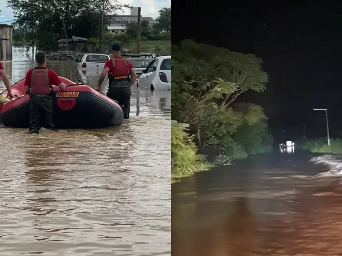 Chuva forte atinge cidades do litoral norte de Santa Catarina durante a madrugada de 23 de março