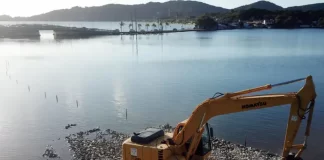 Obra da ponte da Lagoa da Conceição