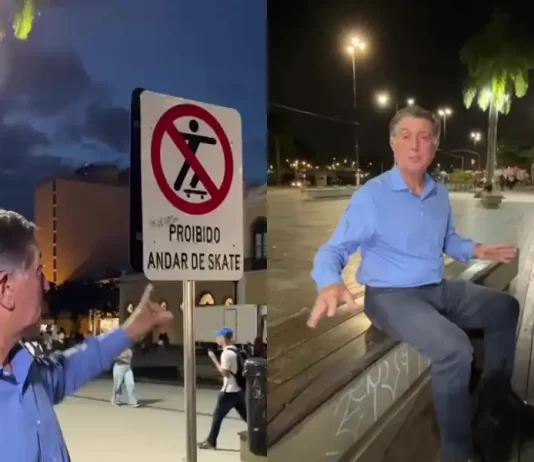 Prefeitura de Florianópolis instala placas de "proibido andar de skate" no Largo da Alfândega