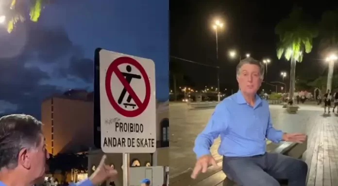 Prefeitura de Florianópolis instala placas de "proibido andar de skate" no Largo da Alfândega