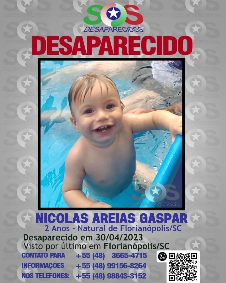 Bebê de 2 anos desaparece em São José e família pede ajuda