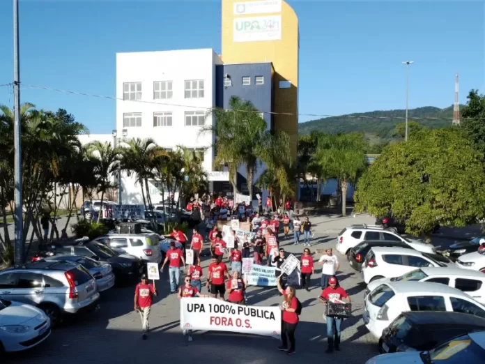 Manifestação dos servidores em Florianópolis