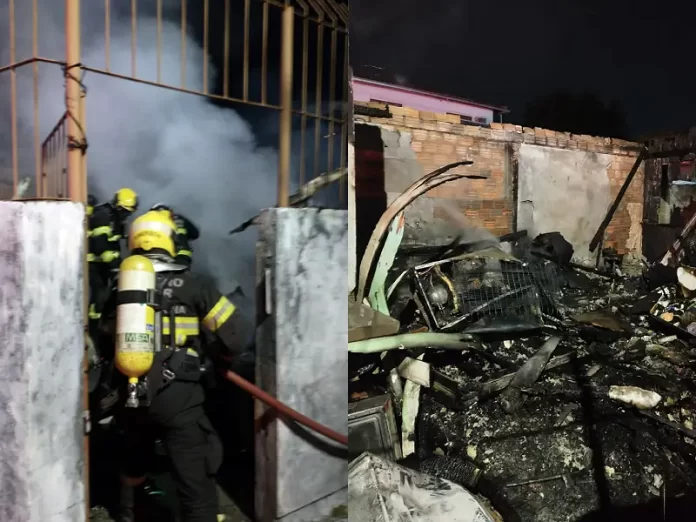 Residência em São José é destruída por incêndio após vazamento de gás