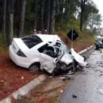 Policial penal morre em colisão frontal na BR-282 em Rancho Queimado