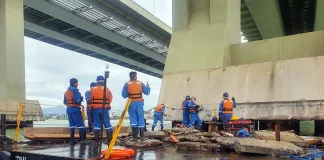 Trabalho de manutenção dos acessos rodoviários à ilha