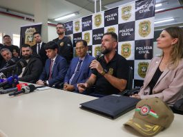 Agentes que trabalharam na solução do sequestro em Criciúma