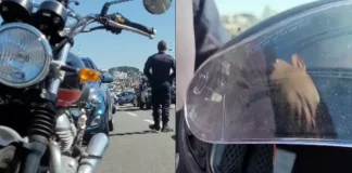 Homem teve o nariz cortado após a linha atravessar o capacete.