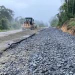 Obra emergencial na BR-282 em Alfredo Wagner