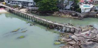 Começa a reconstrução do trapiche da Praia da Saudade, em Coqueiros