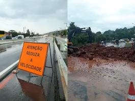 Chuvas provocam interdições de estradas em SC
