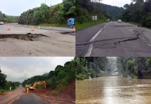 Rodovias federais em SC tiveram mais de 100 estragos em 5 dias