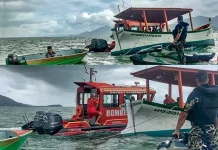 Pescadores são salvos na baía sul após naufrágio