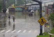 SC-405 no Rio Tavares alagada