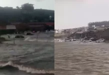 Tsunami meteorológico atinge praias de Laguna e arrasta carros