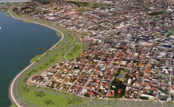 Traçado da Av. Beira-mar de Barreiros, em São José