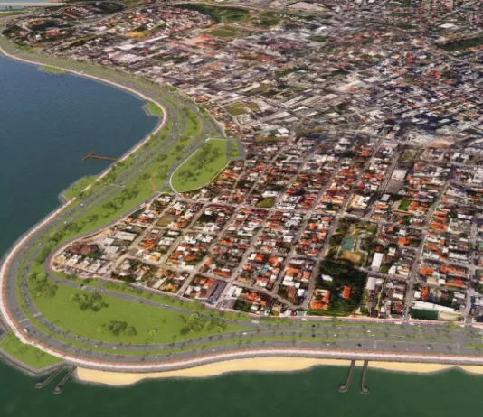 Traçado da Av. Beira-mar de Barreiros, em São José