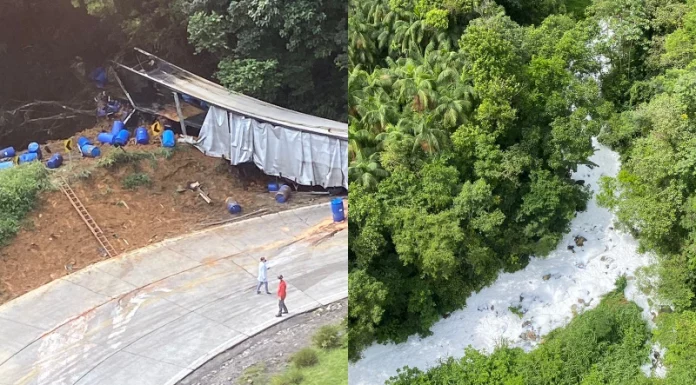 Vazamento de ácido em rio que abastece Joinville