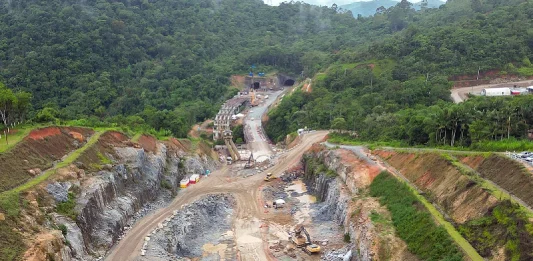 Construção de túnel do contorno viário da Grande Florianópolis em Palhoça