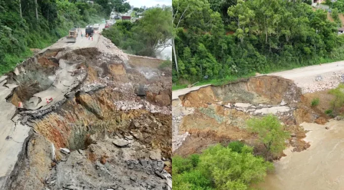 Novo deslizamento compromete ainda mais a BR-470 em Rio do Sul