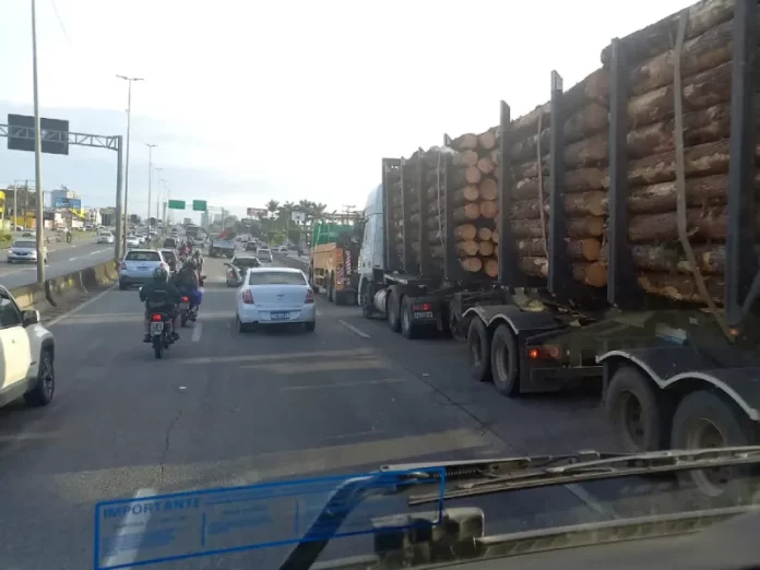 Caminhão quebrado na BR-101 entre Palhoça e São José afetou o trânsito