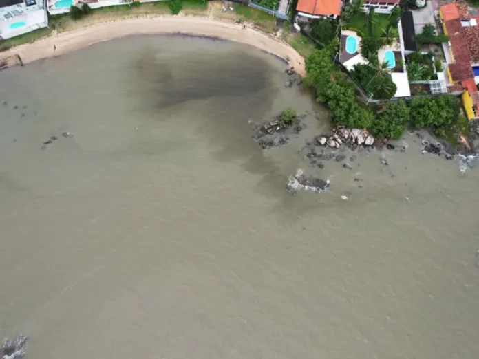 Mancha no mar da orla sul de São José pode ser excesso de microalgas