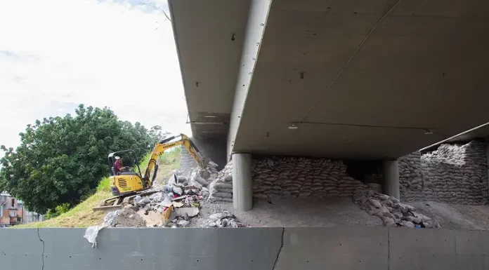 Começa limpeza sob viaduto da Via Expressa