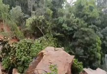 Pavimento da BR-101 no Morro dos Cavalos afundou com impacto de rocha
