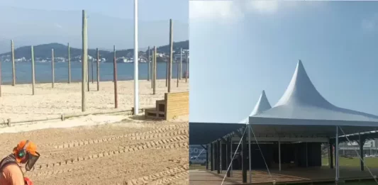 Quadras de areia da Beira-mar de São José serão inauguradas no sábado (15) Beira-Mar de São José recebe cuidados especiais para inauguração de quadras de areias