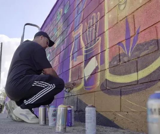 Arte urbana transforma subestação da Eletrobras em galeria a céu aberto em Palhoça