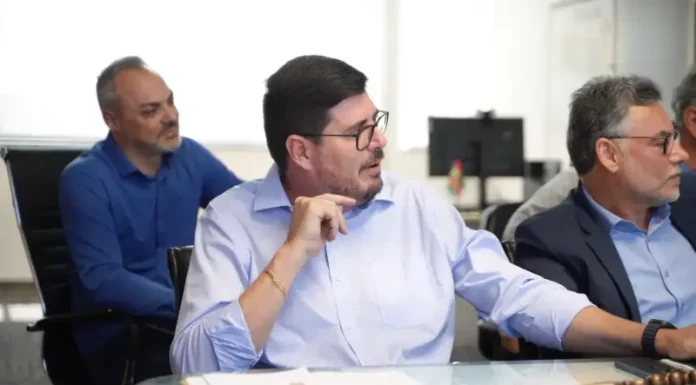 Reunião do Grupo de Trabalho da SC-281, liderado pelo vice-prefeito Michel Schelemper, para discutir ações de requalificação da rodovia em São José.