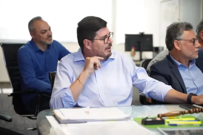Reunião do Grupo de Trabalho da SC-281, liderado pelo vice-prefeito Michel Schelemper, para discutir ações de requalificação da rodovia em São José.
