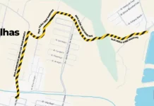 CASAN inicia instalação de adutora em São José; trânsito funcionará em sistema pare e siga Mapa mostrando as ruas de São José onde o trânsito será afetado pela instalação da nova adutora da CASAN, com destaque para o sistema “pare e siga”.