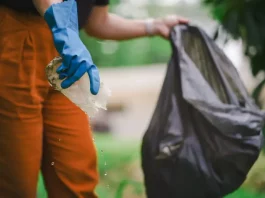 Dengue: Santa Catarina se mobiliza com ações de enfrentamento ao Aedes aegypti Homem recolhendo um pedaço de plástico com água parada para eliminar possíveis criadouros do mosquito Aedes aegypti e focos de dengue.