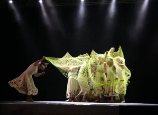 Grupo de danças Ronaldo Rodrigues se apresentando em um festival para registrar e divulgar a participação da companhia no evento