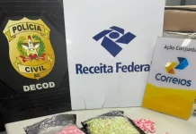 Foto mostra comprimidos de ecstasy apreendidos pela Polícia Civil durante a Operação Envio Seguro, que combate o envio de drogas pelos sistemas postais.